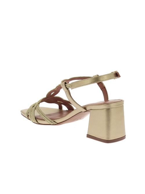 sandalo con tacco da donna in raffia oro BIBI LOU | 855Y